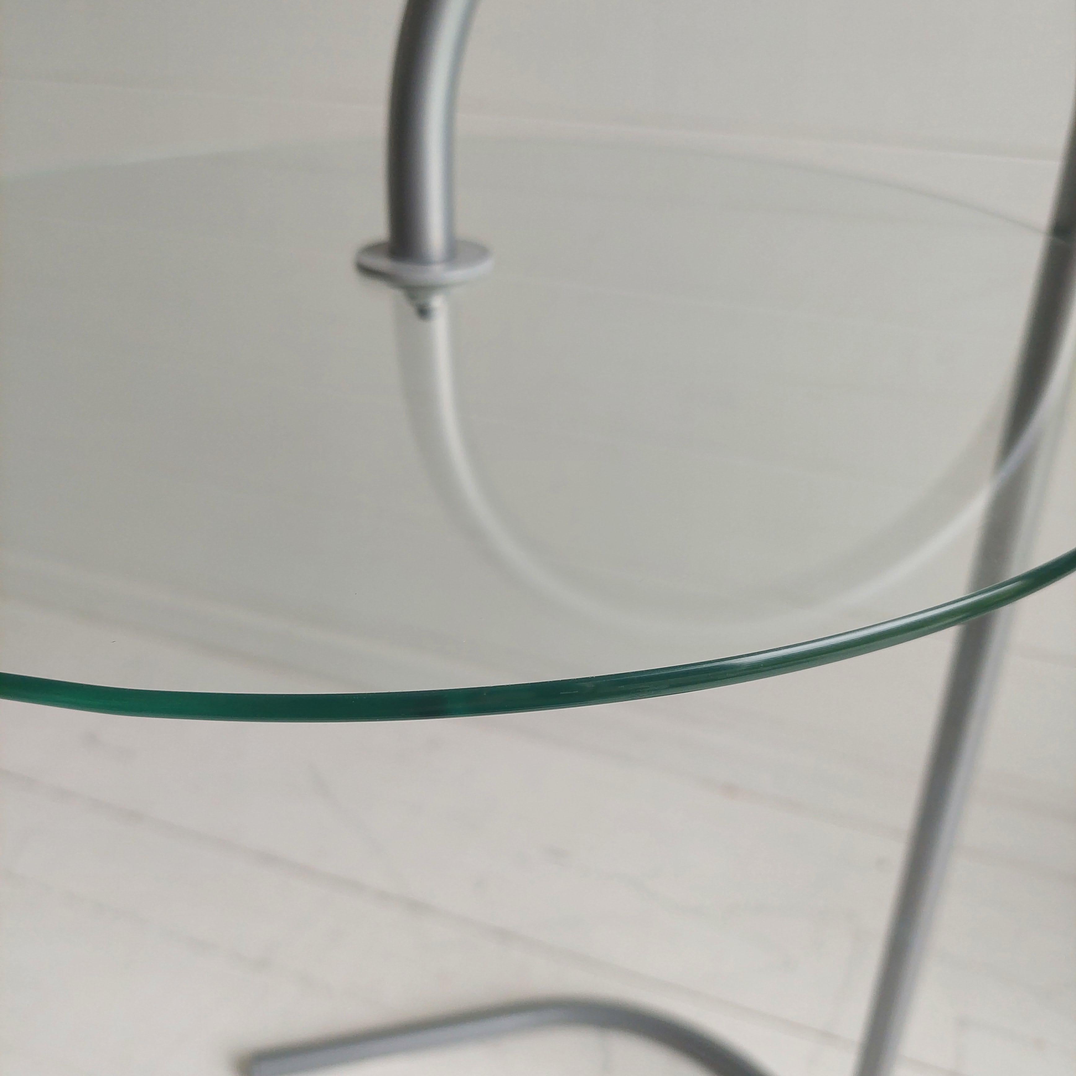 Vintage Ikea Ry Coffee Side Table Glass Aluminium Light Weight Postmodern, 1980s 2