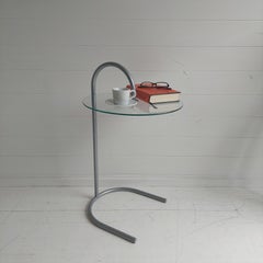Vintage Ikea Ry Coffee Side Table Glass Aluminium Light Weight Postmodern, 1980s
