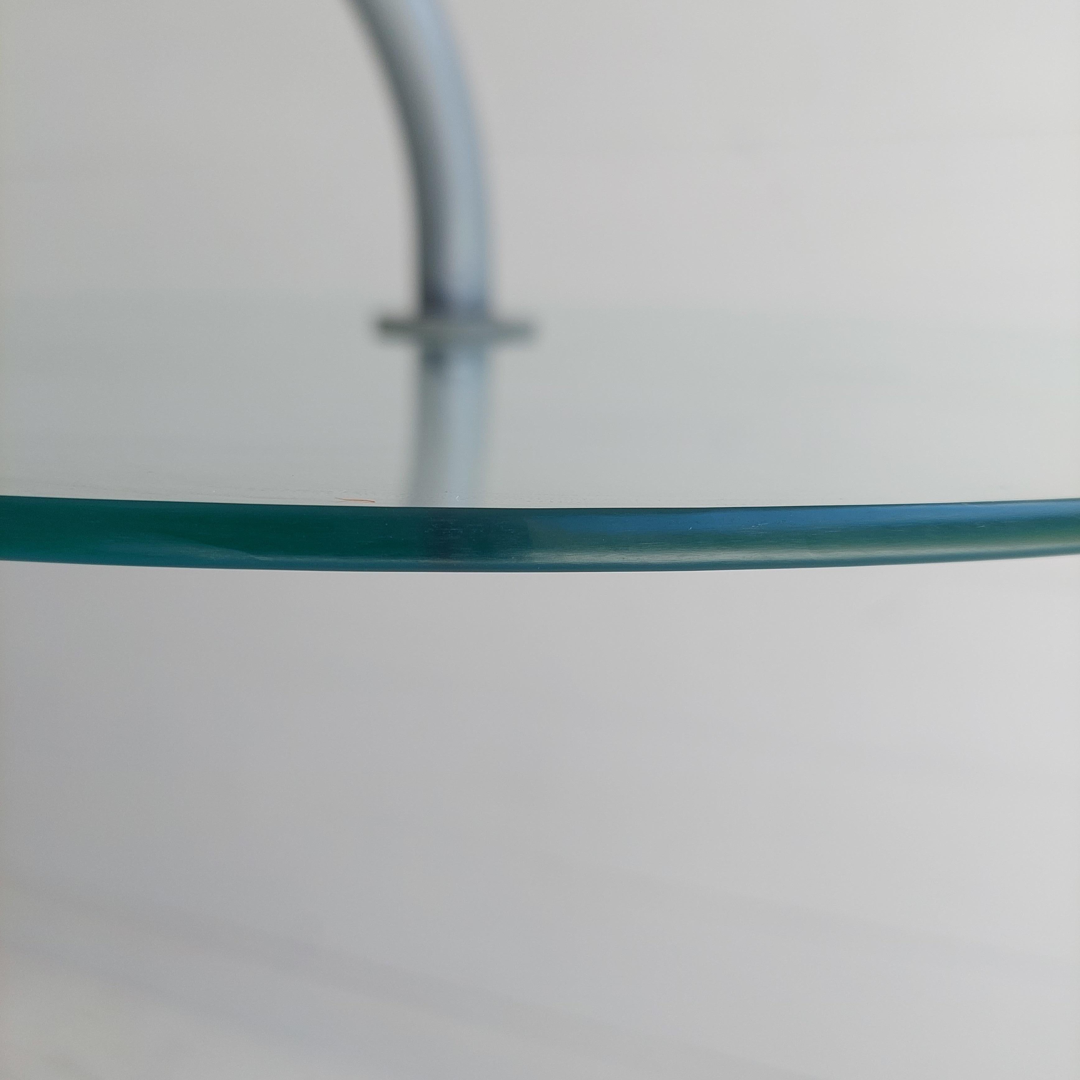 Vintage Ikea Ry Glass and Lightweight Aluminum Side Coffee Table, Postmodern, 19 3