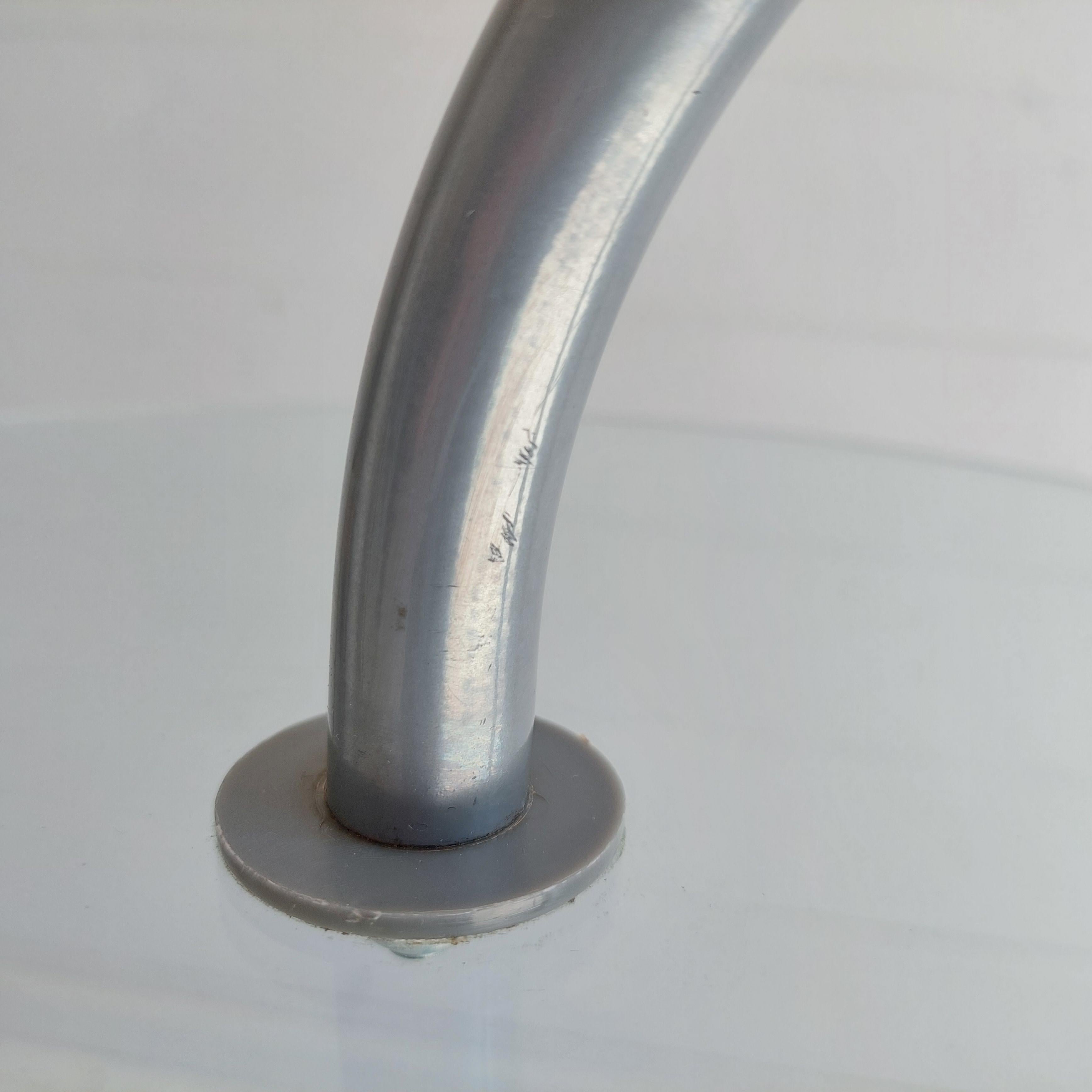 Vintage Ikea Ry Glass and Lightweight Aluminum Side Coffee Table, Postmodern, 19 7