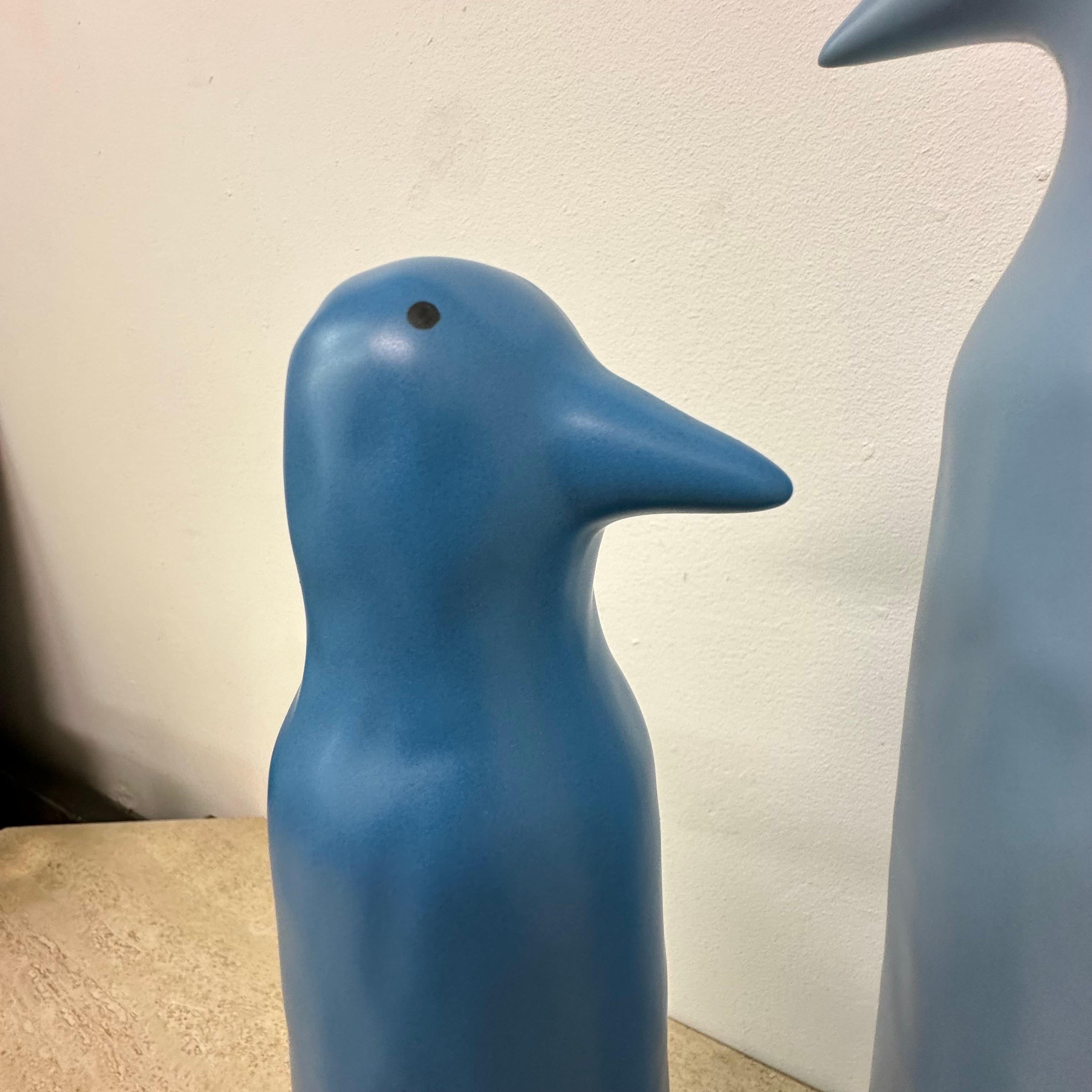 Vintage Ikea set of 2 ceramic Penguin sculptures by Katarina Brieditis 4