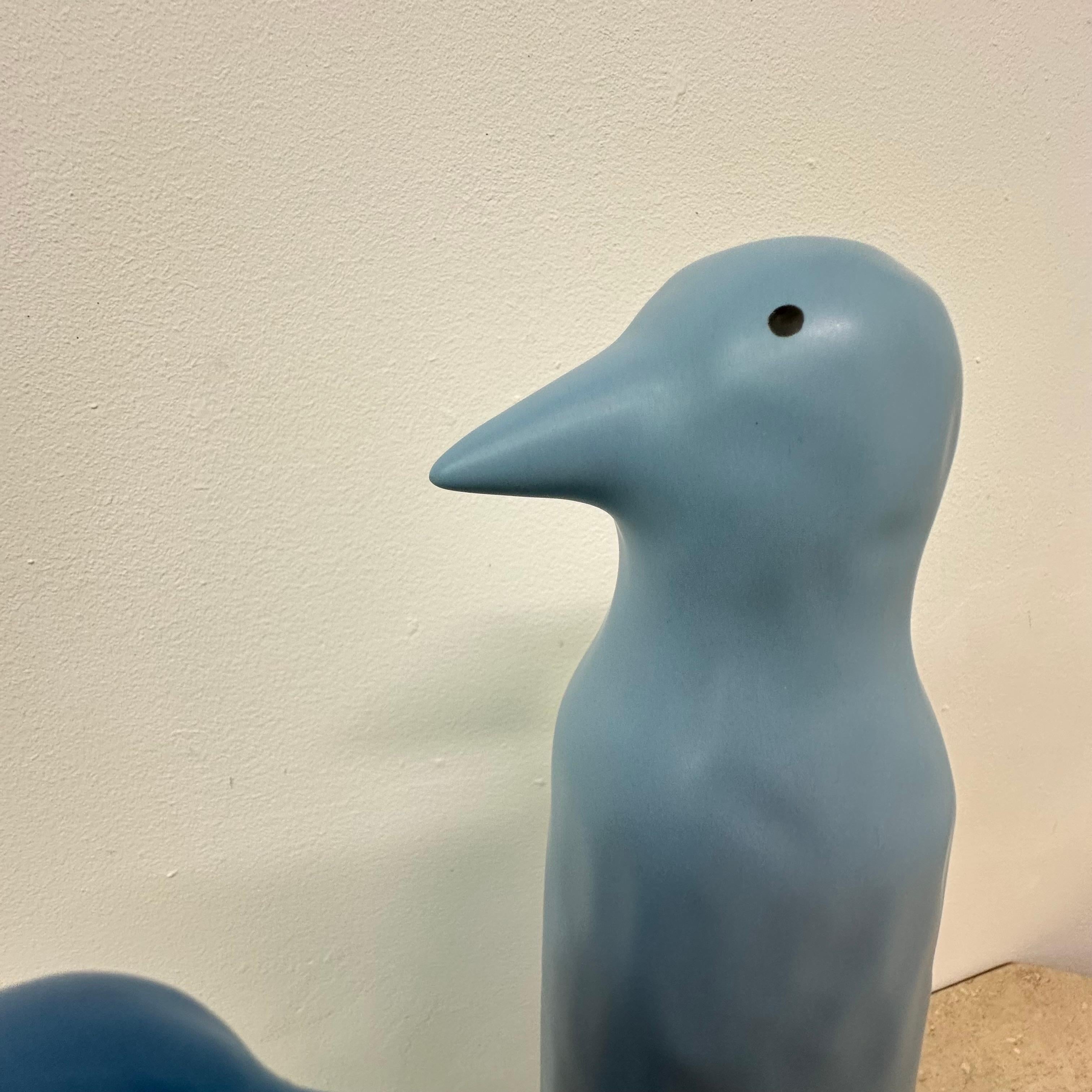 Vintage Ikea set of 2 ceramic Penguin sculptures by Katarina Brieditis 5