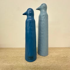 Vintage Ikea set of 2 ceramic Penguin sculptures by Katarina Brieditis