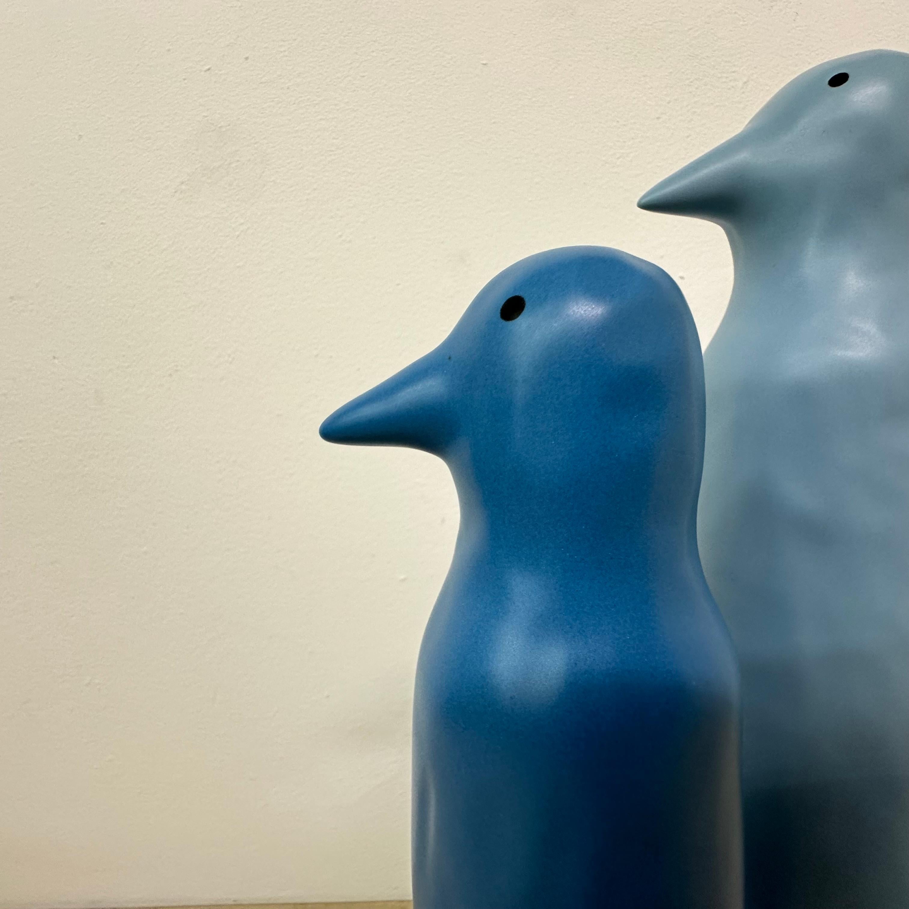 Vintage Ikea set of 2 ceramic Penguin sculptures by Katarina Brieditis 1