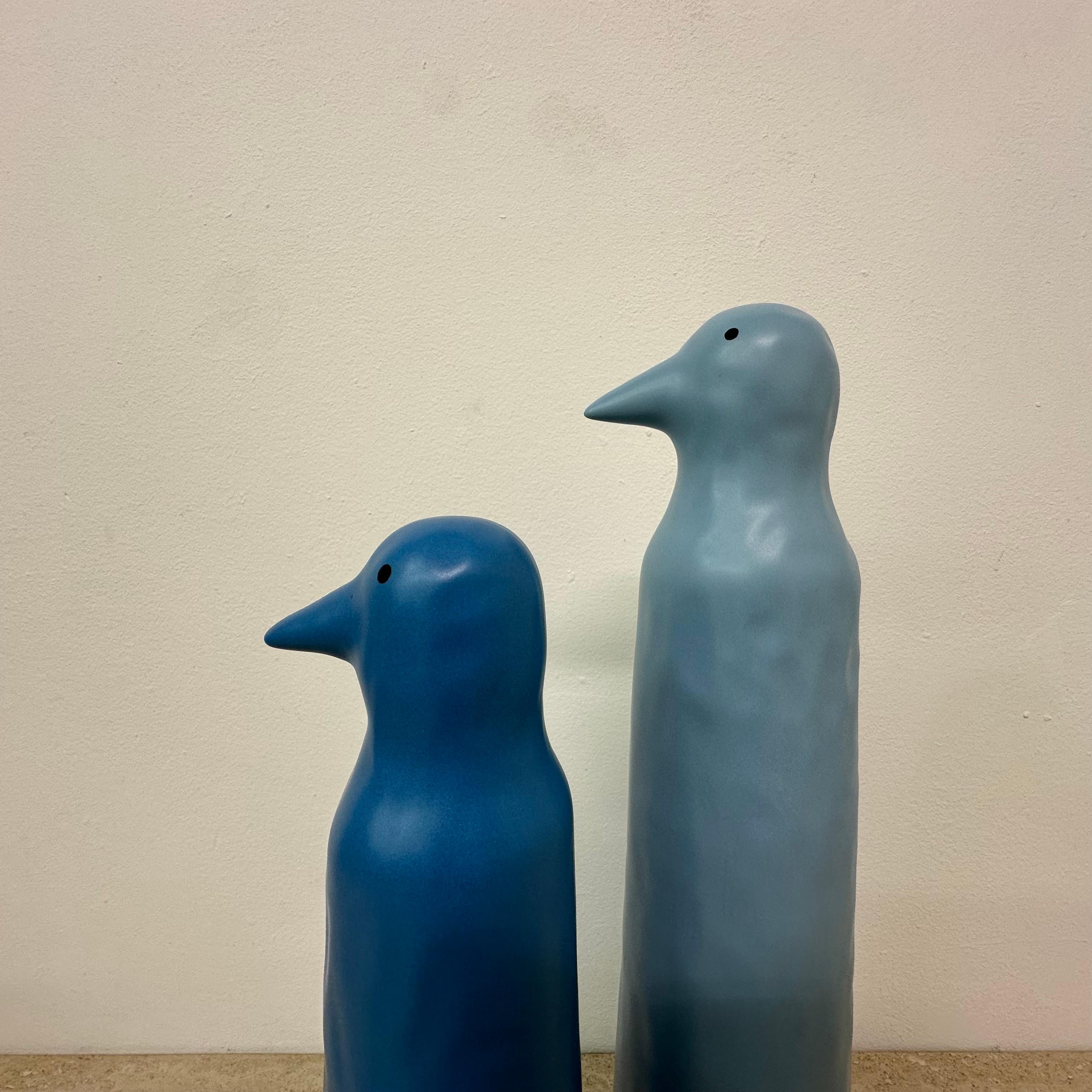 Vintage Ikea set of 2 ceramic Penguin sculptures by Katarina Brieditis 2