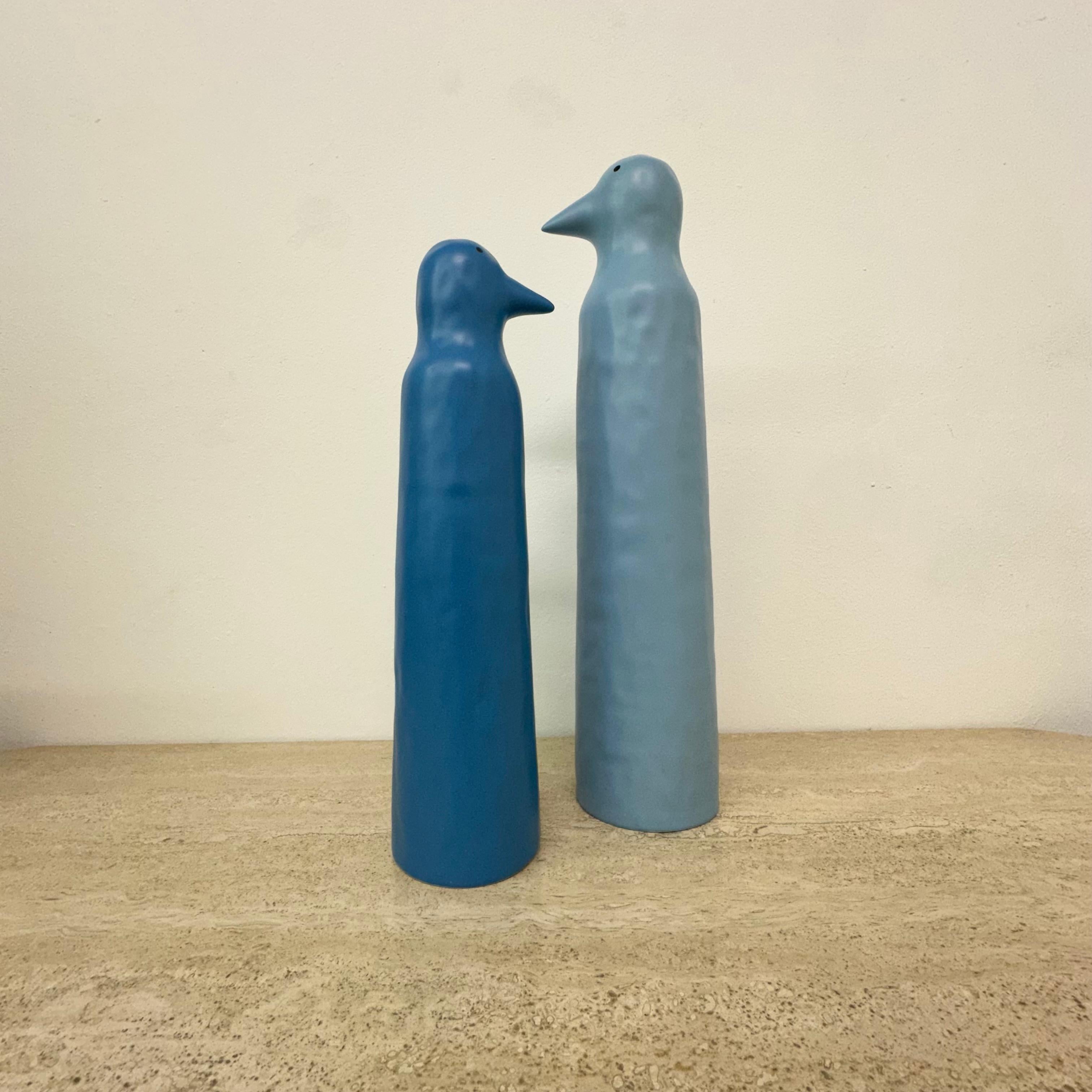 Vintage Ikea set of 2 ceramic Penguin sculptures by Katarina Brieditis 3