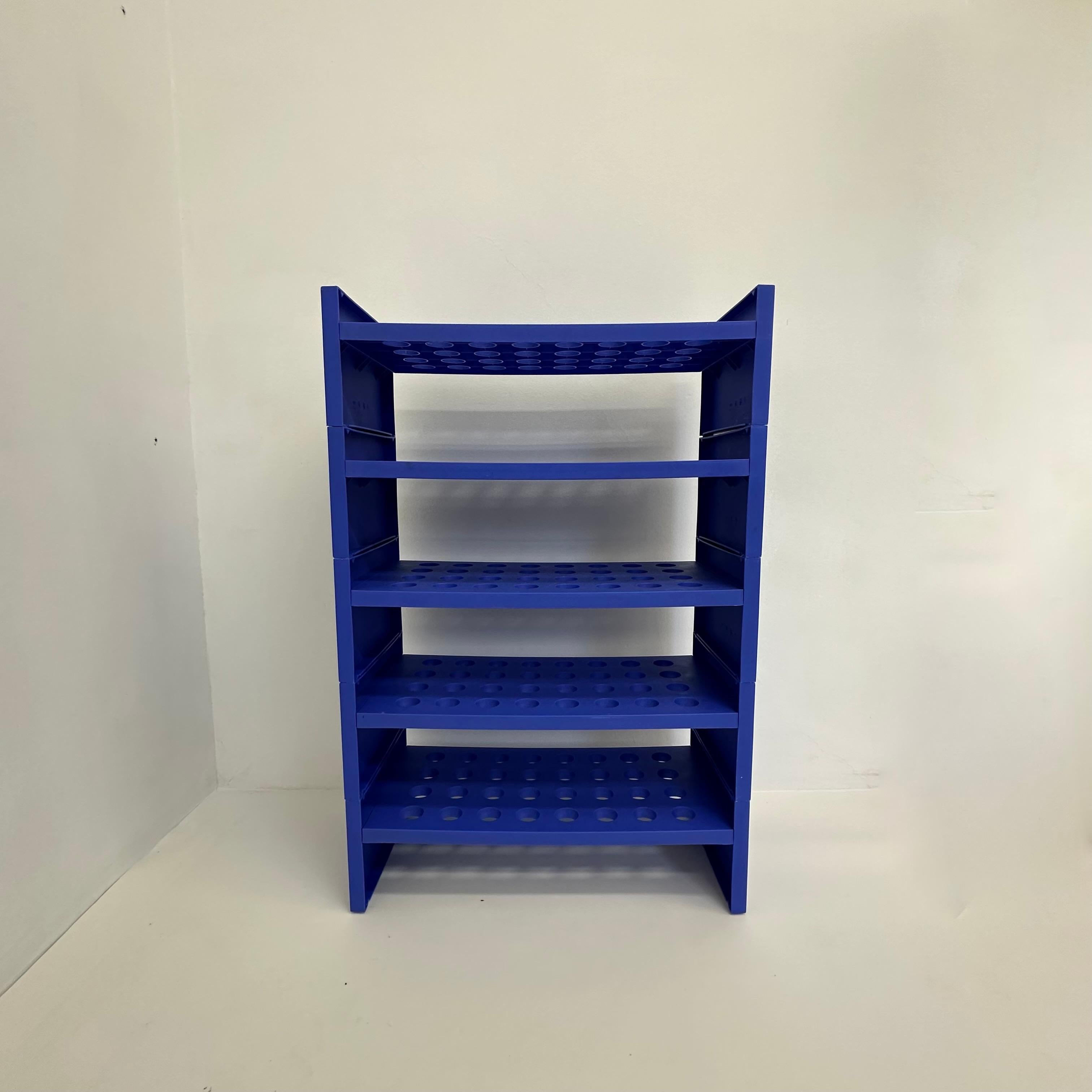 vintage ikea shoe rack blue plastic 