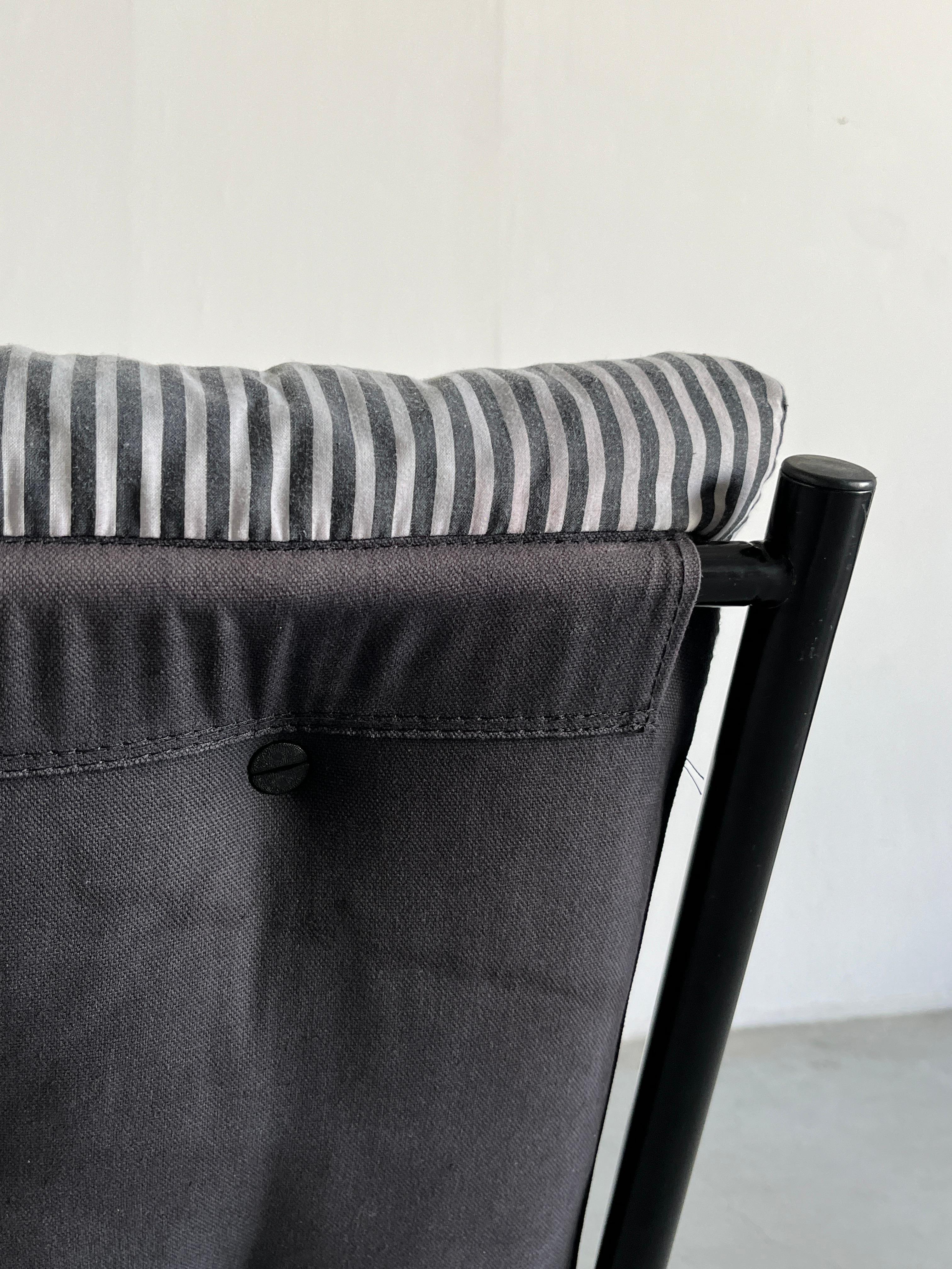 Sillón postmoderno vintage estilo Ikea Memphis, tela a rayas, años 80 6