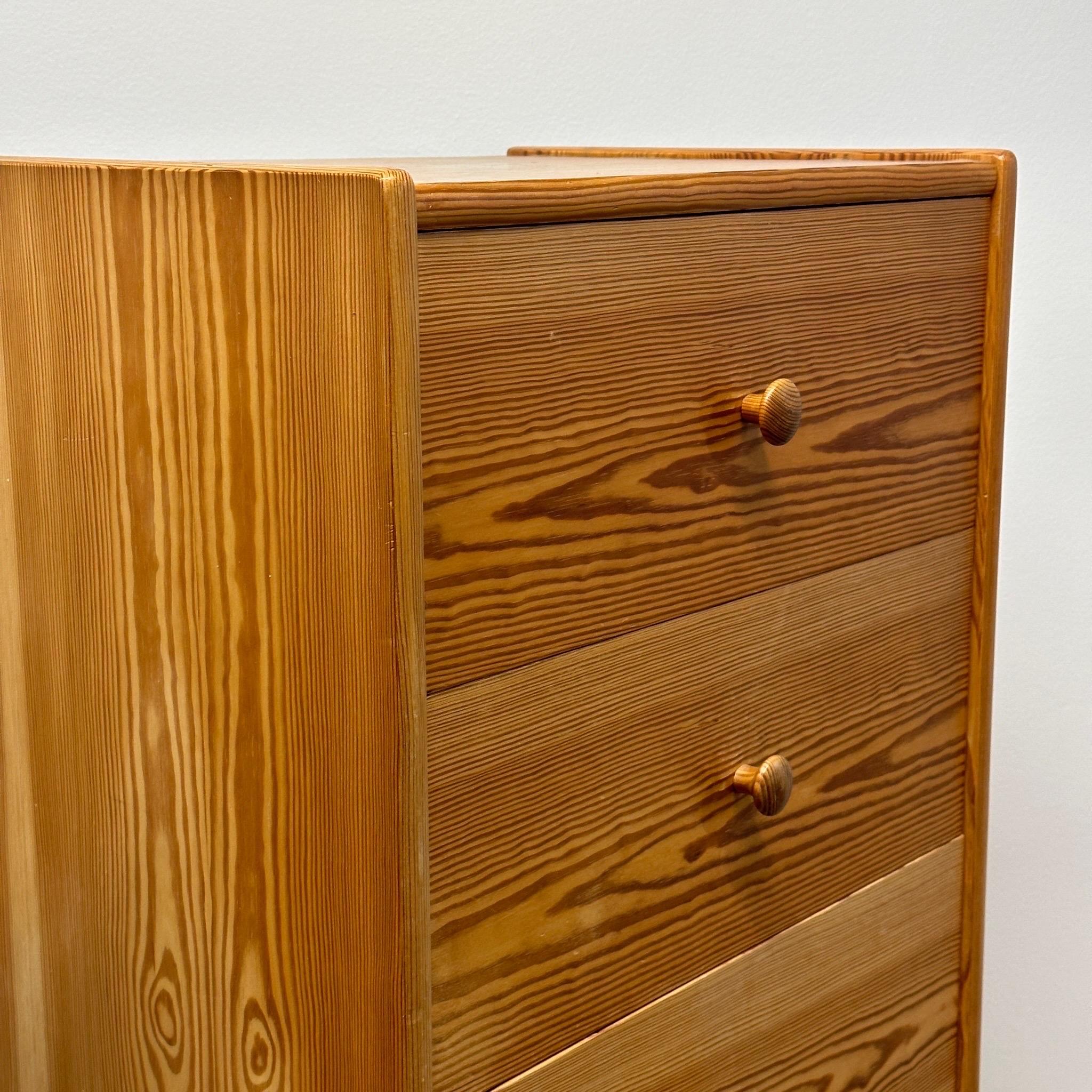 c. 1970s. Price is for the set. Contact us if you’d like to purchase a single item. They work well next to each other as a full dresser, see original catalog pic included in listing. Swedish pine construction. 