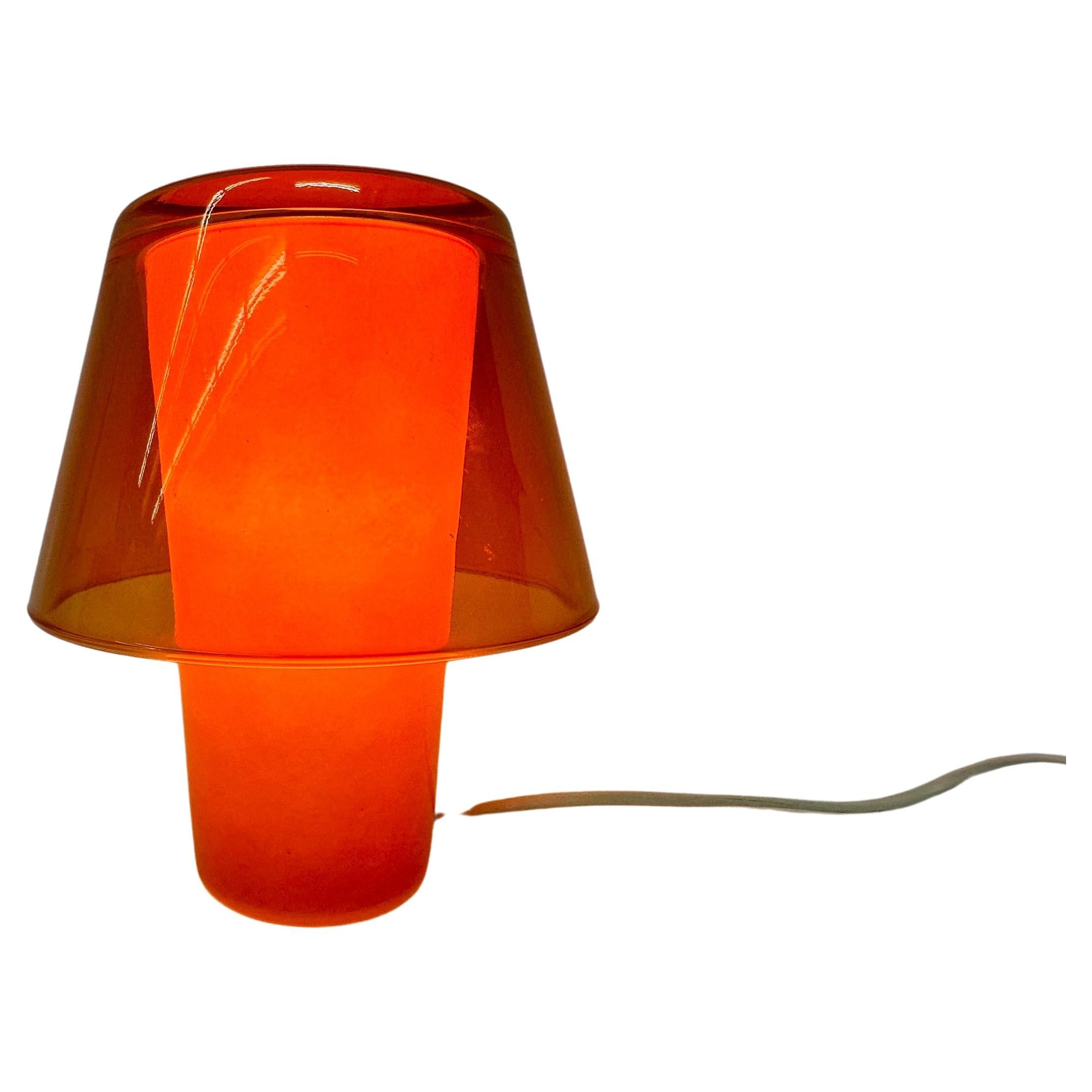 Vintage ikea table lamp Gavik Orange Glass , 1990’s