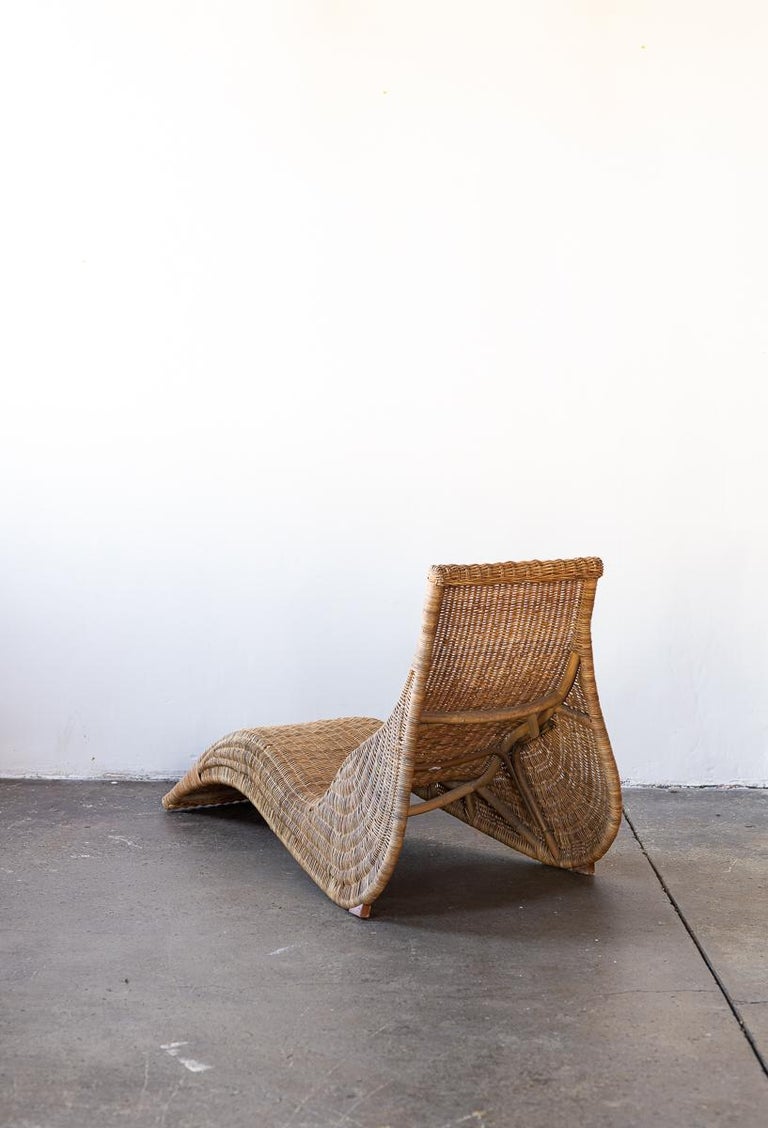 Vintage IKEA Wicker Chaise For Sale at 1stDibs