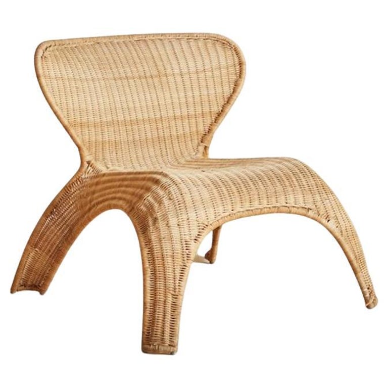 Vintage Ikea Wicker Lounge Chair, 1999 For Sale at 1stDibs black