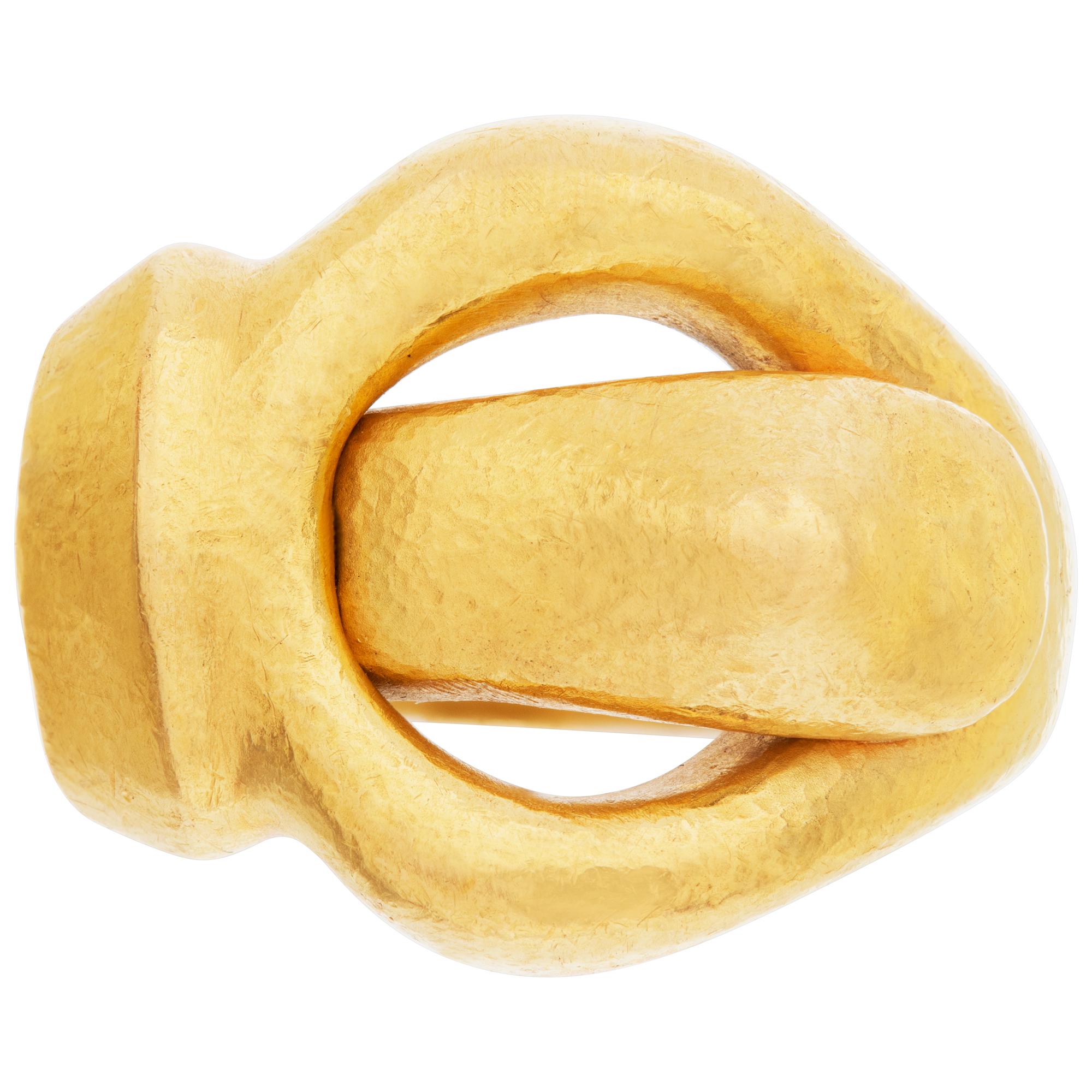 Vintage, Ilias Lalaouinis, Hand Hammered 18k ring. Hallmarks: 