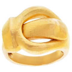 Vintage, Ilias Lalaouinis, Hand Hammered 18k Gold Ring