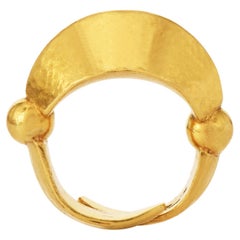 Vintage Ilias Lalaounis 22K Gold Hammered Dome Statement Ring