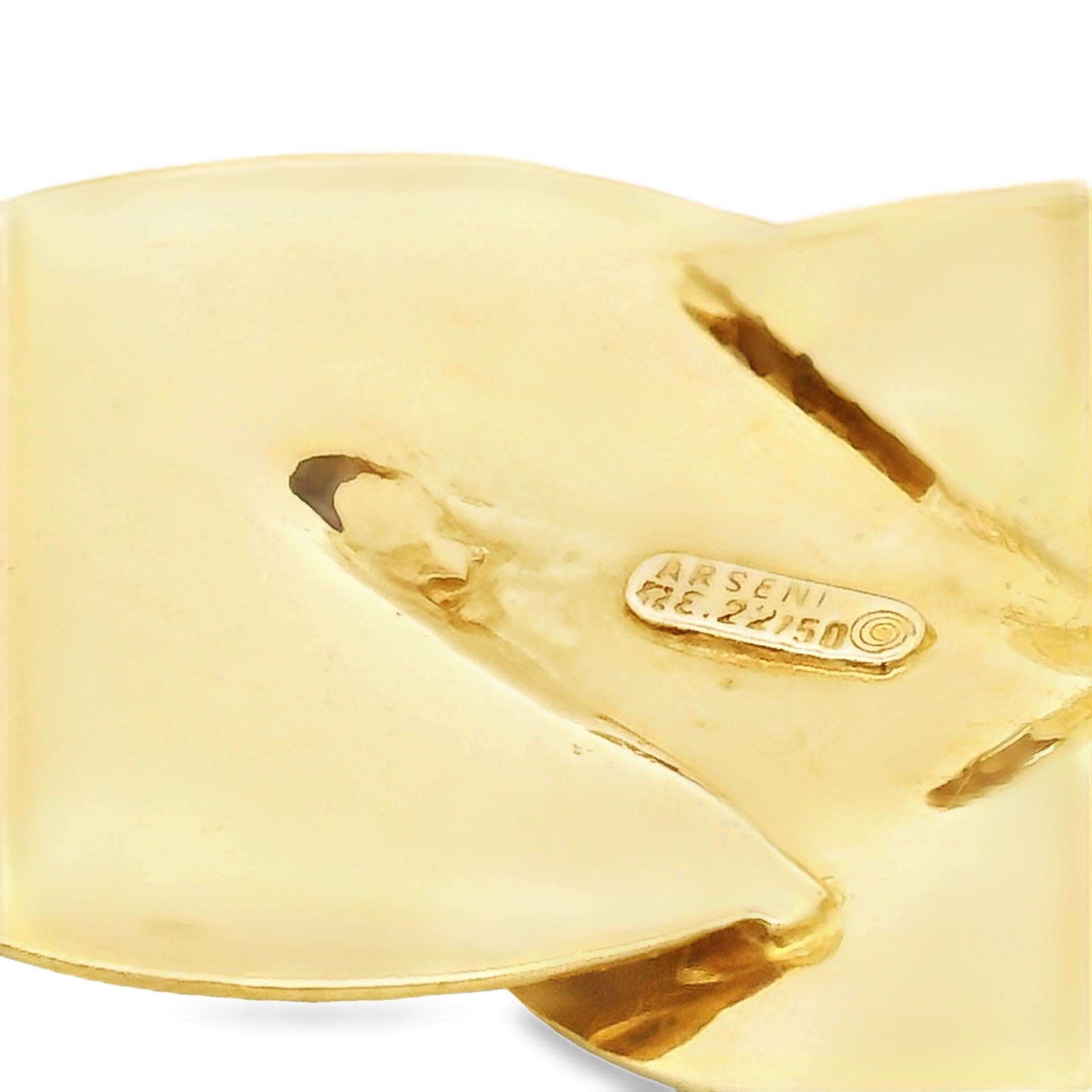 Femenino o masculino Colgante vintage Ilias Lalaounis de doble espiral en oro amarillo de 18 quilates - circa años 70 en venta
