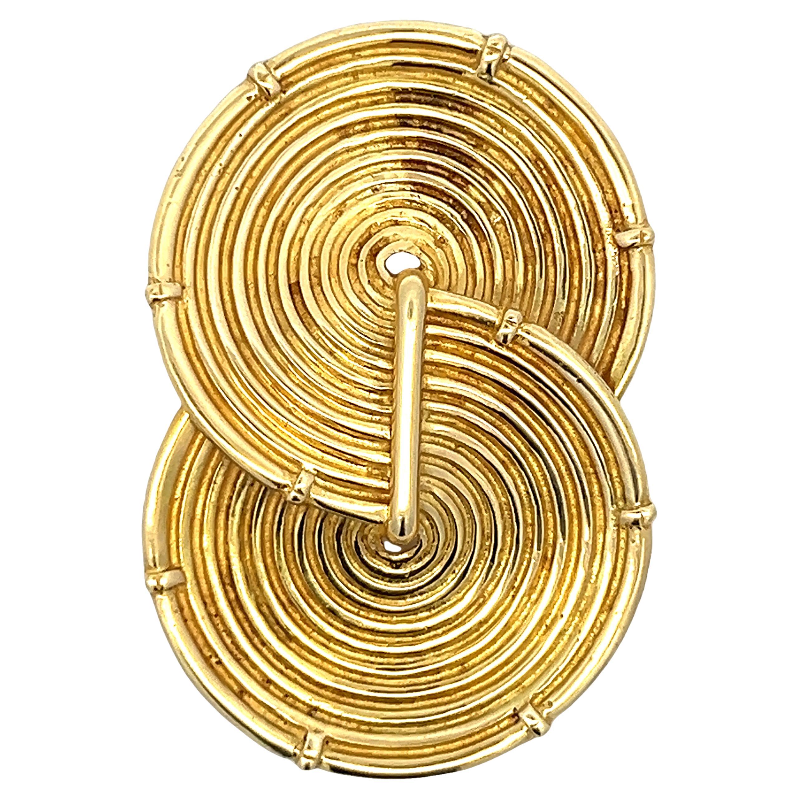 Pendentif double tourbillon vintage Ilias Lalaounis en or jaune 18 carats - Circa 1970s en vente