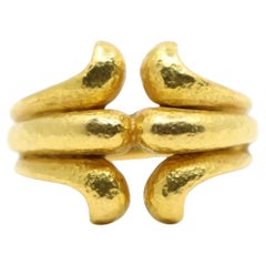 Vintage Ilias Lalaounis GREECE 18K Gold Rustic Band Ring