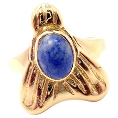 Vintage Ilias Lalaounis Sodalite Yellow Gold Greek Ring