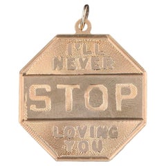 Colgante vintage «I'll Never Stop Loving You» de oro de 14 quilates