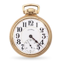 Vintage Illinois A. Lincoln Gold Filled 21 Jewel Pocket Watch