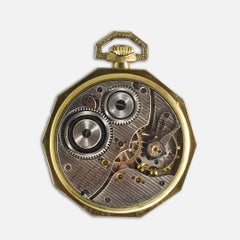 Montre de poche vintage en or de l'Illinois