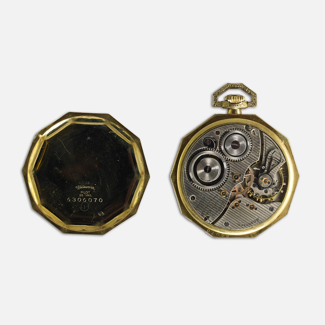 Montre de poche vintage en or de l'Illinois Excellent état - En vente à Laguna Beach, CA