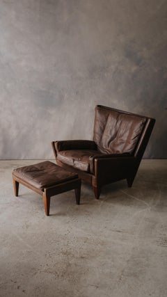 Vintage Illum Wikkelsø Lounge Chair, Model V11, From Denmark, Circa 1960