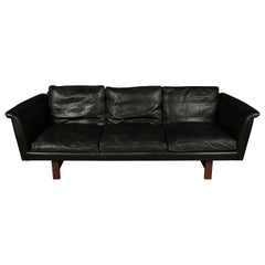 Vintage Illum Wikkelso Leather Sofa, Denmark, circa 1970