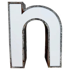 Vintage Illuminated Advertising Letter N , 1960s