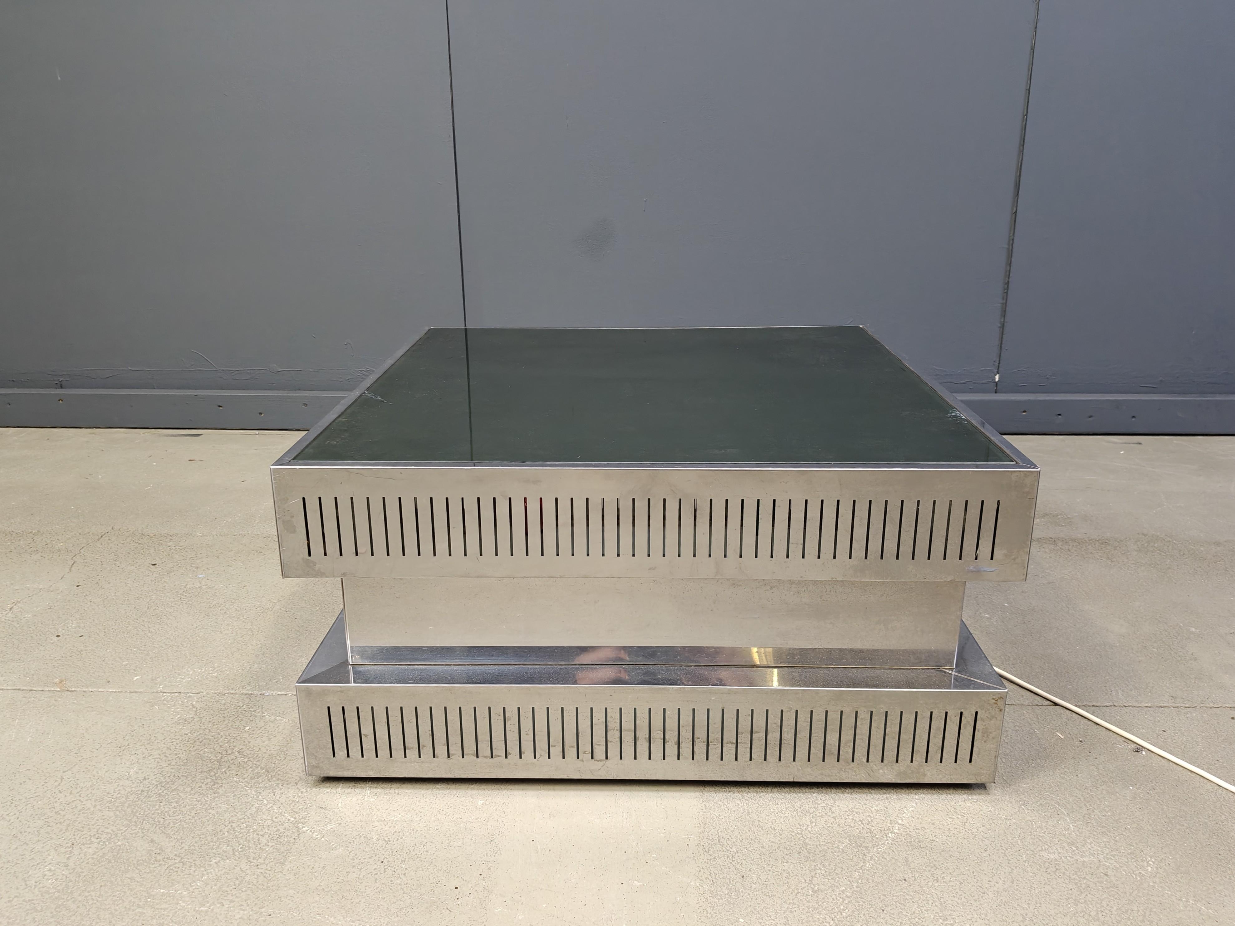 Table basse vintage illuminée, âge de l'espace, 1970 - Italie en vente 3