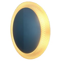 Vintage illuminated glass mirror  by Glashutte Limburg, 1970s