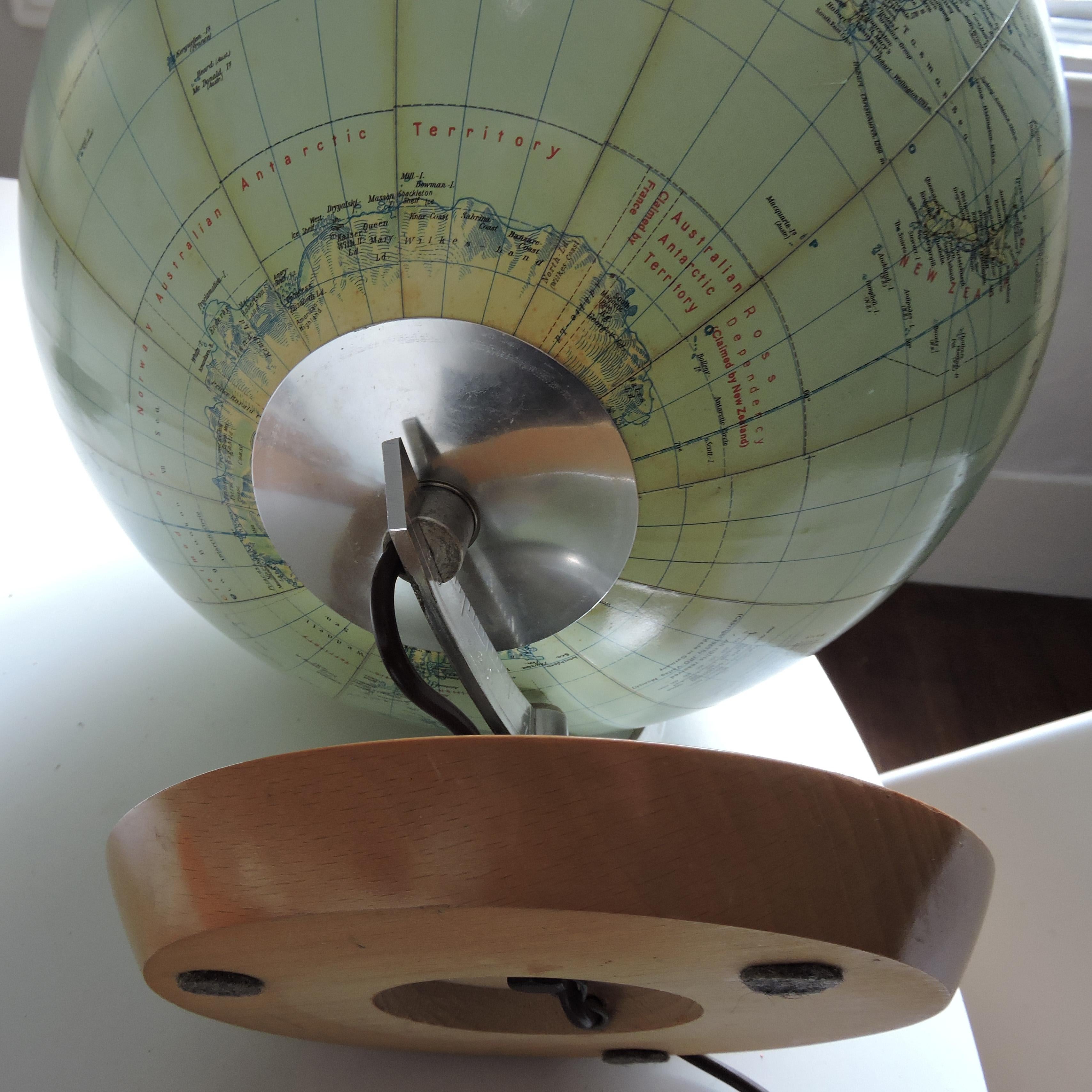 Metal Vintage Illuminated Globe from JRO Globus, 1963