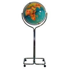Vintage Illuminated Globe 'Geoscope', 1970s Italian Production