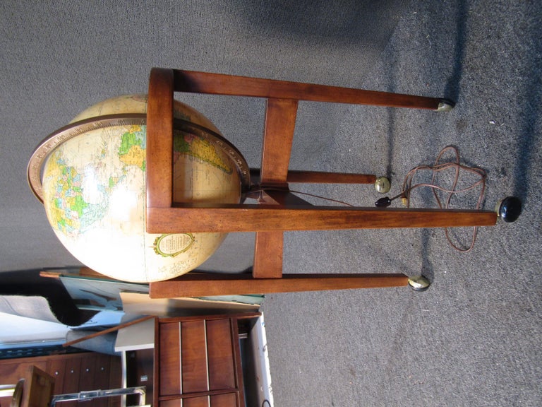 Vintage Illuminated Globe with Wooden Stand For Sale at 1stDibs ...