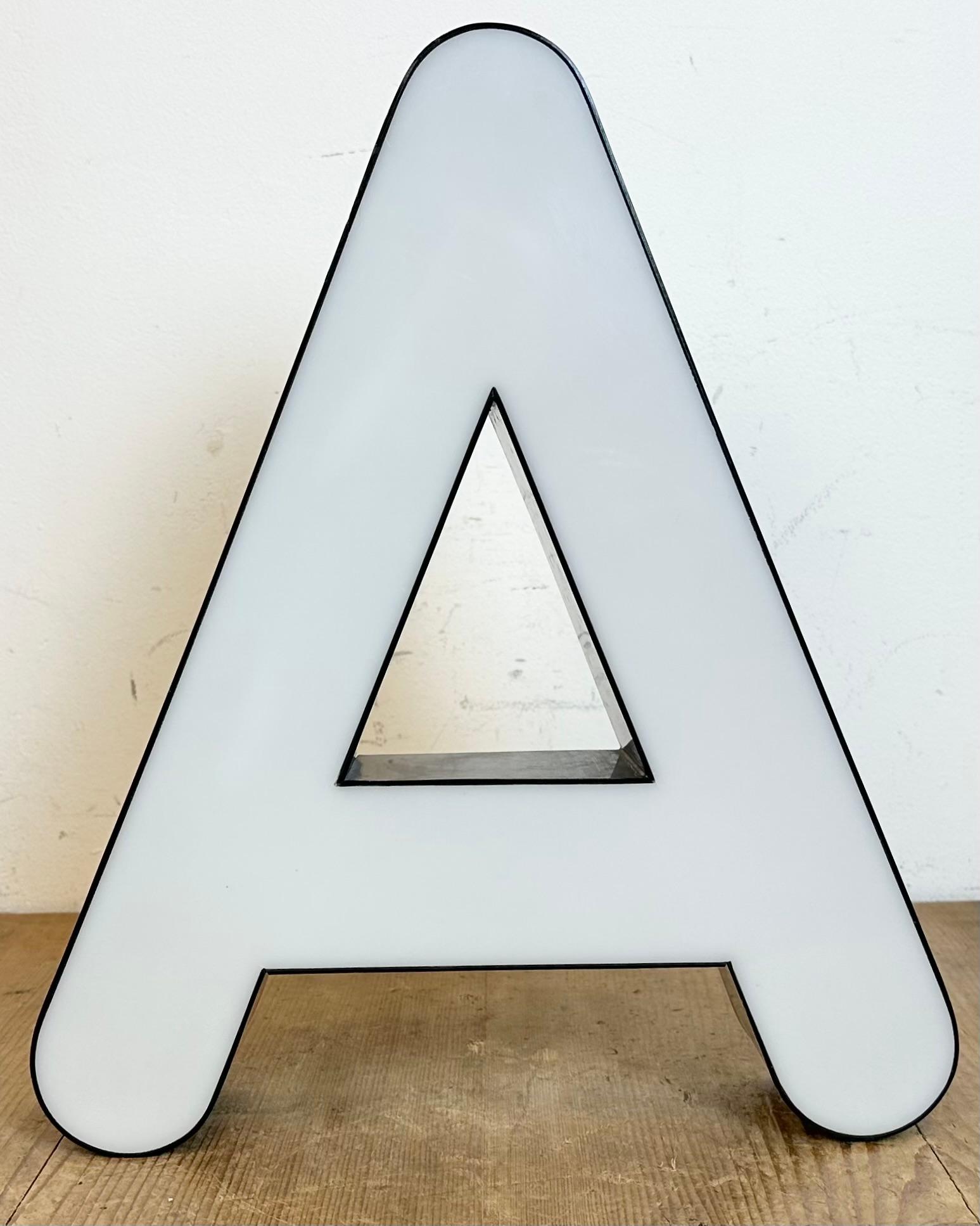 Industrial Vintage Illuminated  Letter A , 1970s For Sale