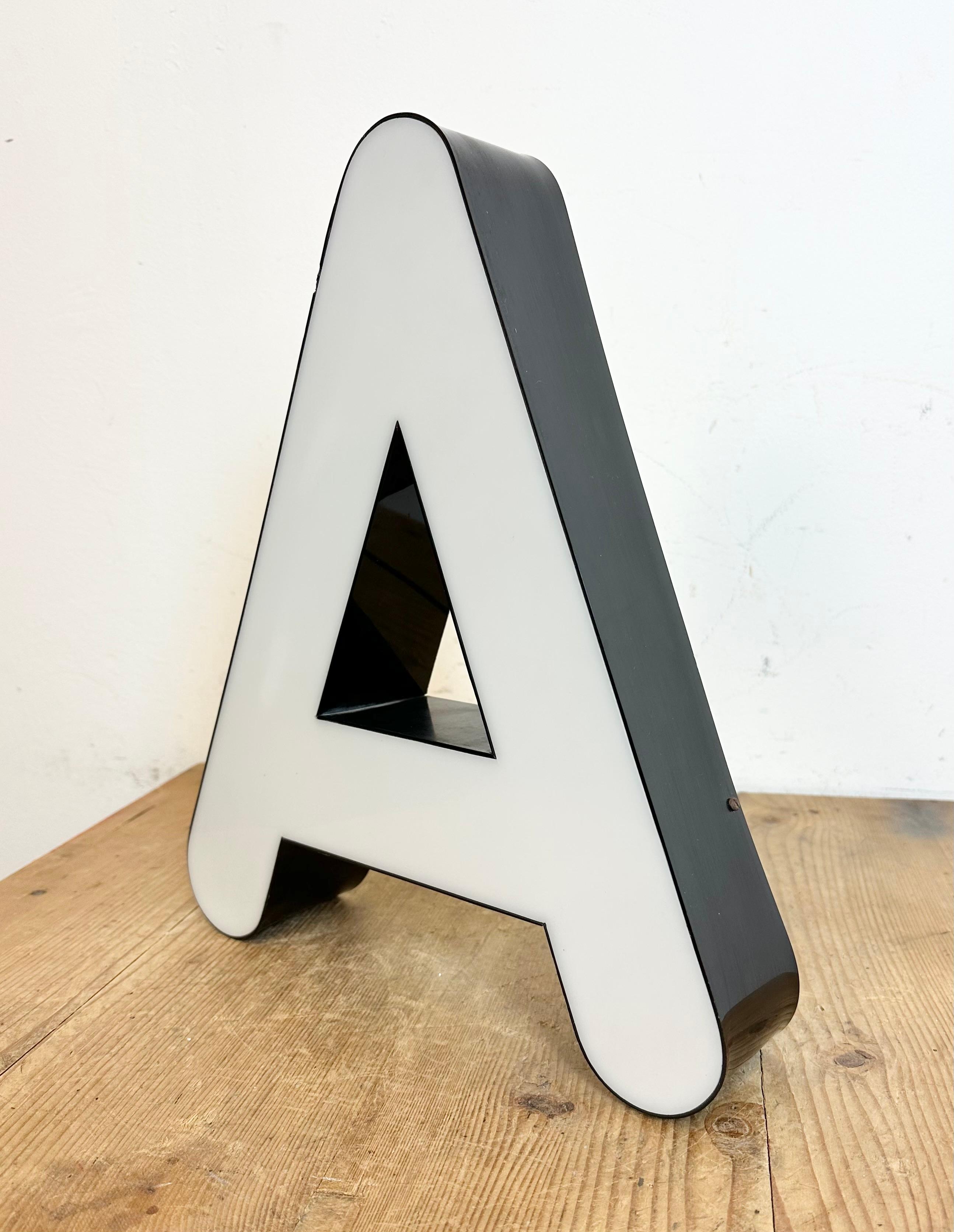 Vintage Illuminated  Letter A , 1970s In Good Condition For Sale In Kojetice, CZ