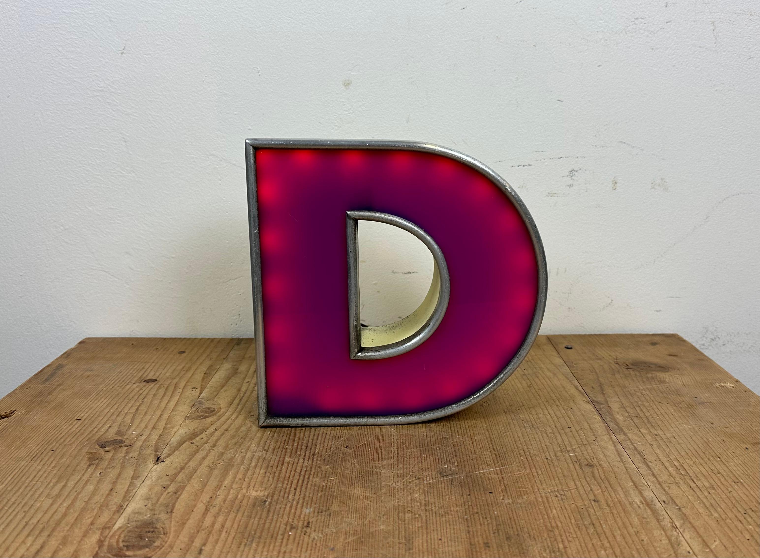 Vintage Illuminated Letter D, 1970s 4