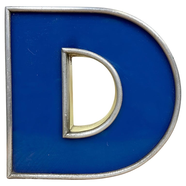 Vintage Illuminated Letter D, 1970s For Sale