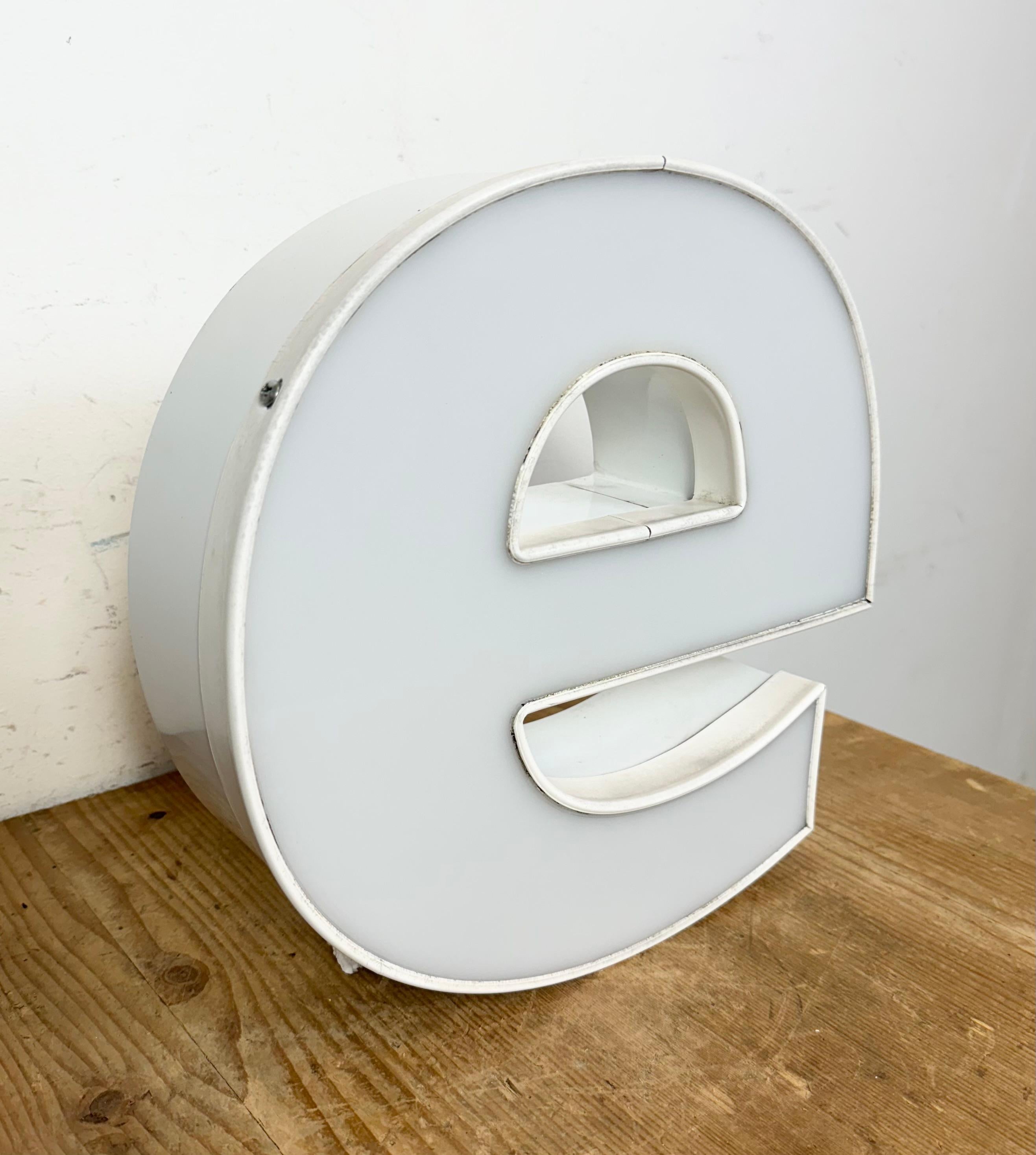 Italian Vintage Illuminated Letter E , 1980s For Sale