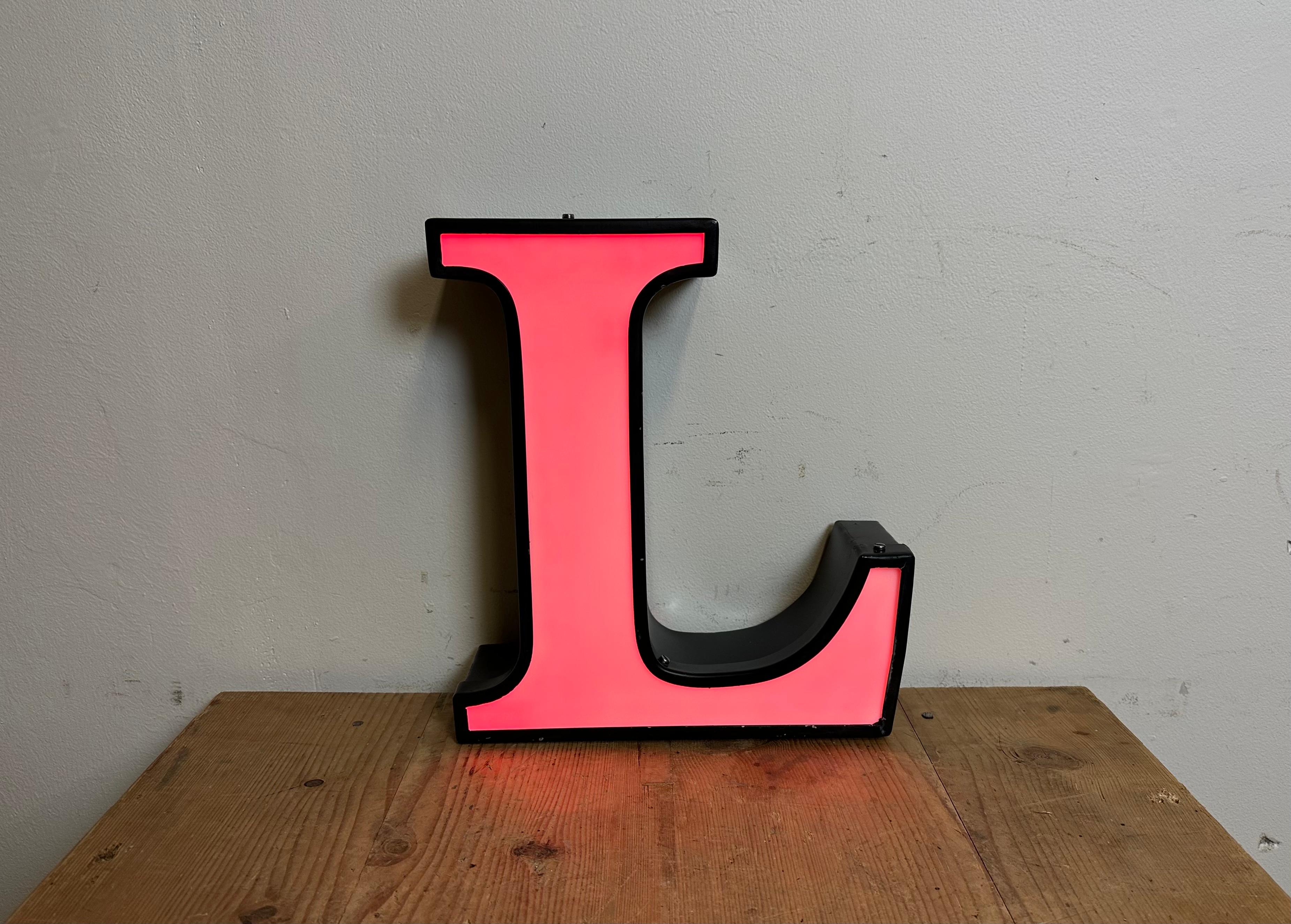 Vintage Illuminated Letter L , 1970s 3