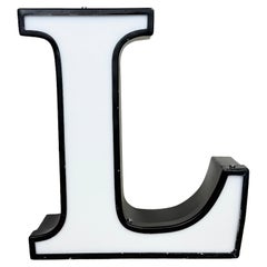 Lettre L illuminée vintage , 1970