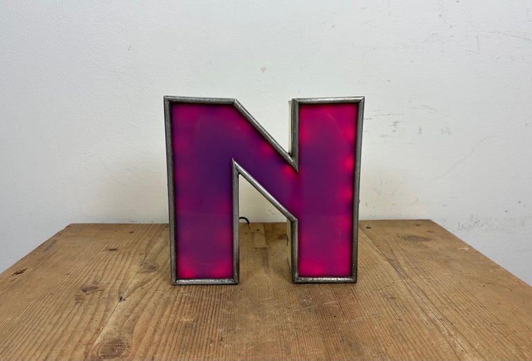 Vintage Illuminated Letter N, 1970s For Sale at 1stDibs