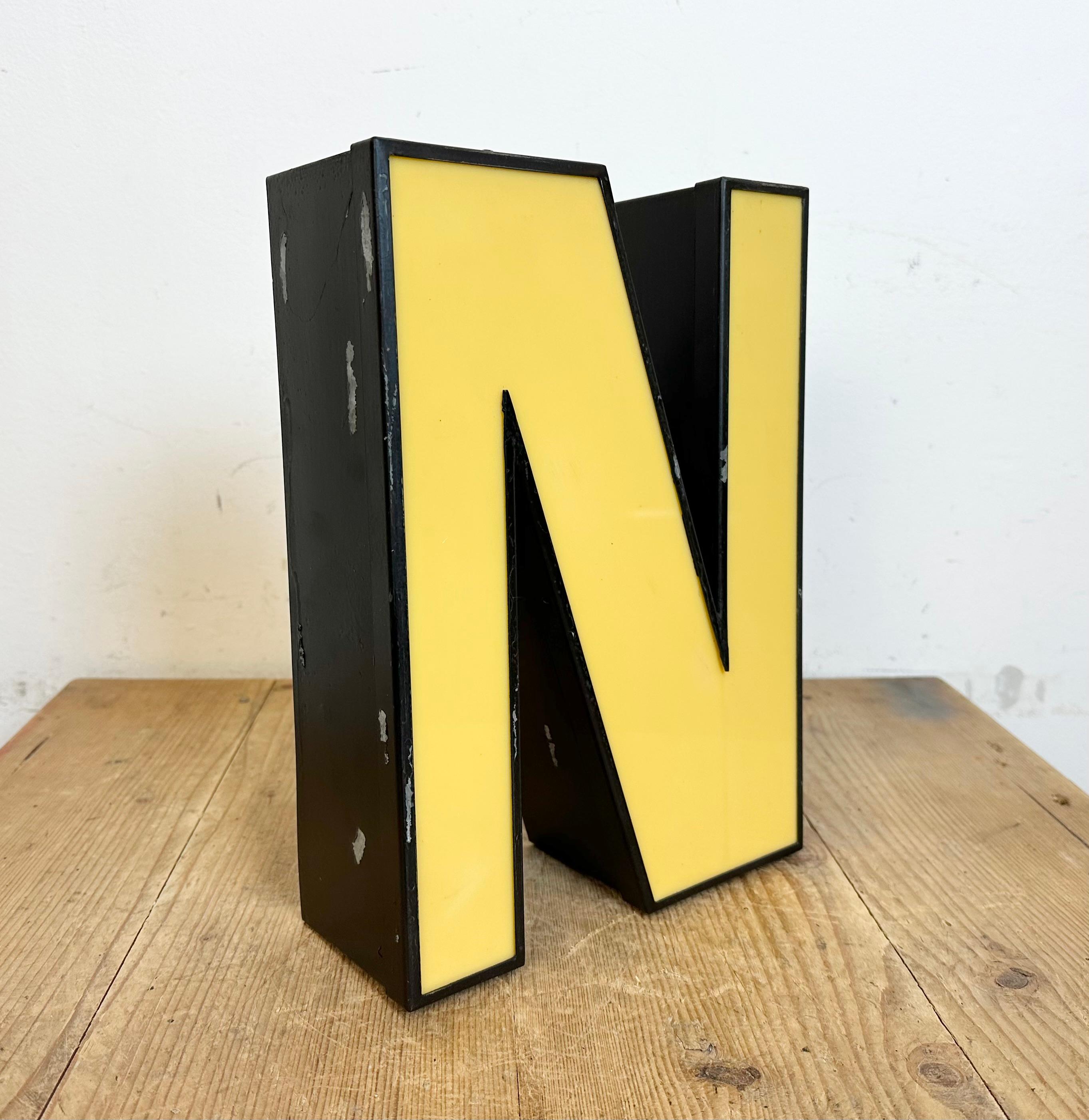 Italian Vintage Illuminated Letter N , 1970s For Sale