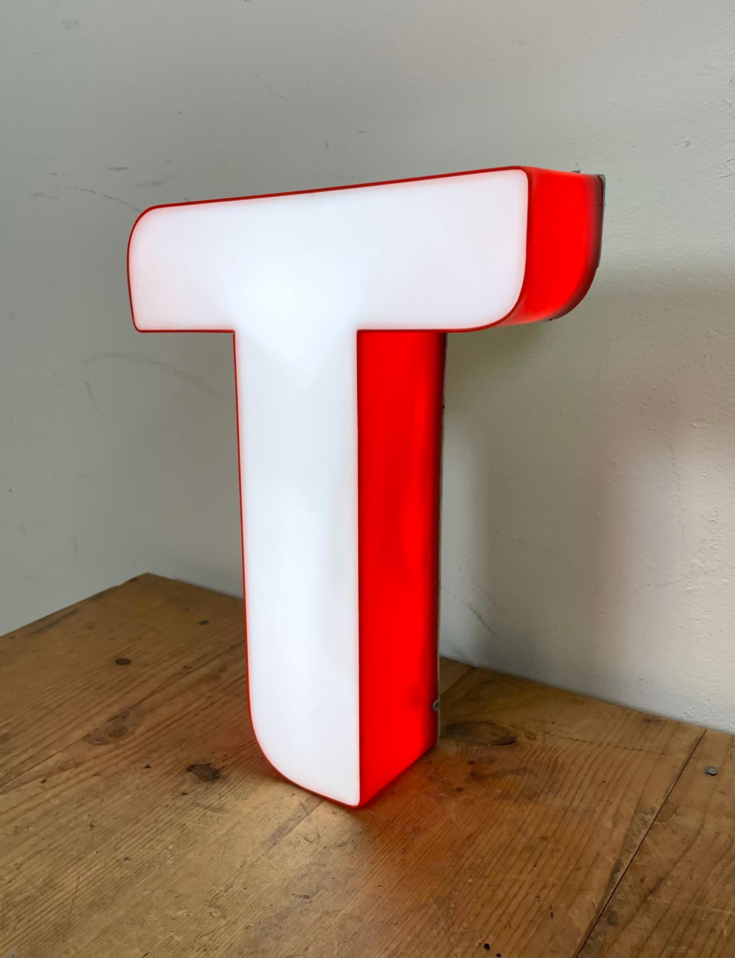 Vintage Illuminated Letter T, 1970s 6