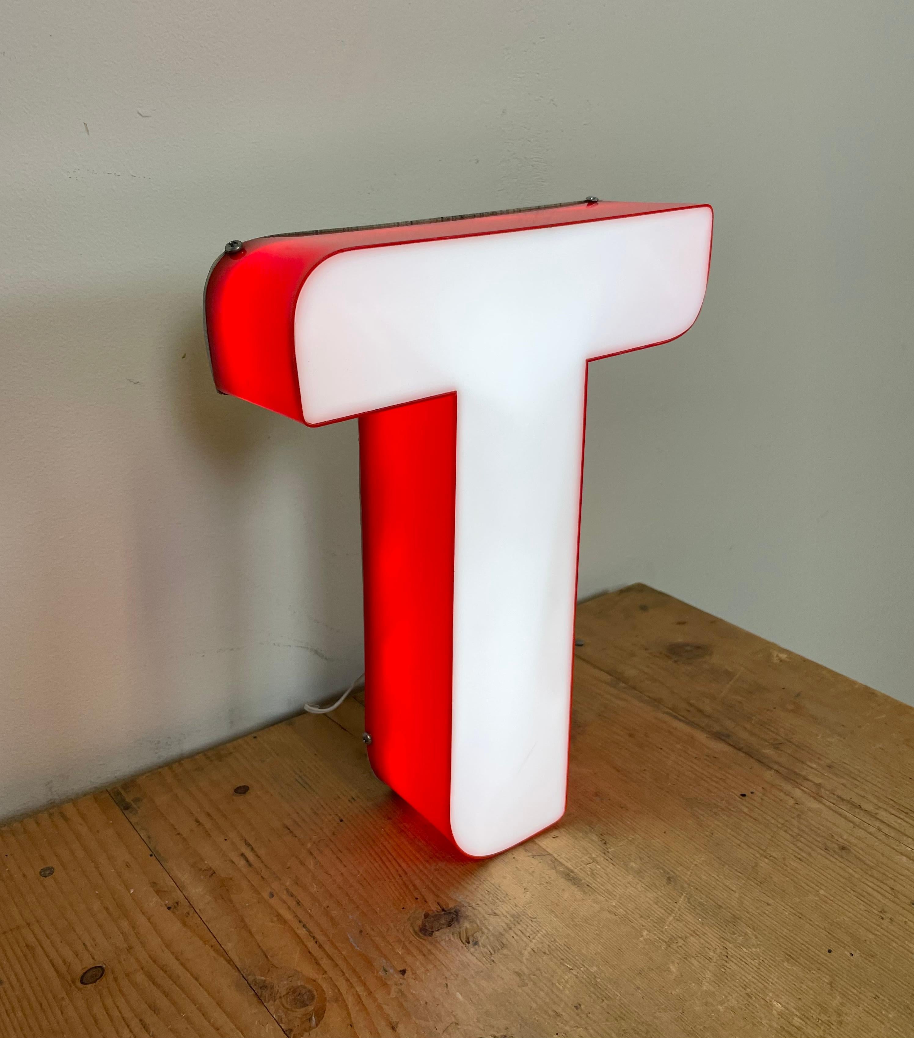 Vintage Illuminated Letter T, 1970s 8