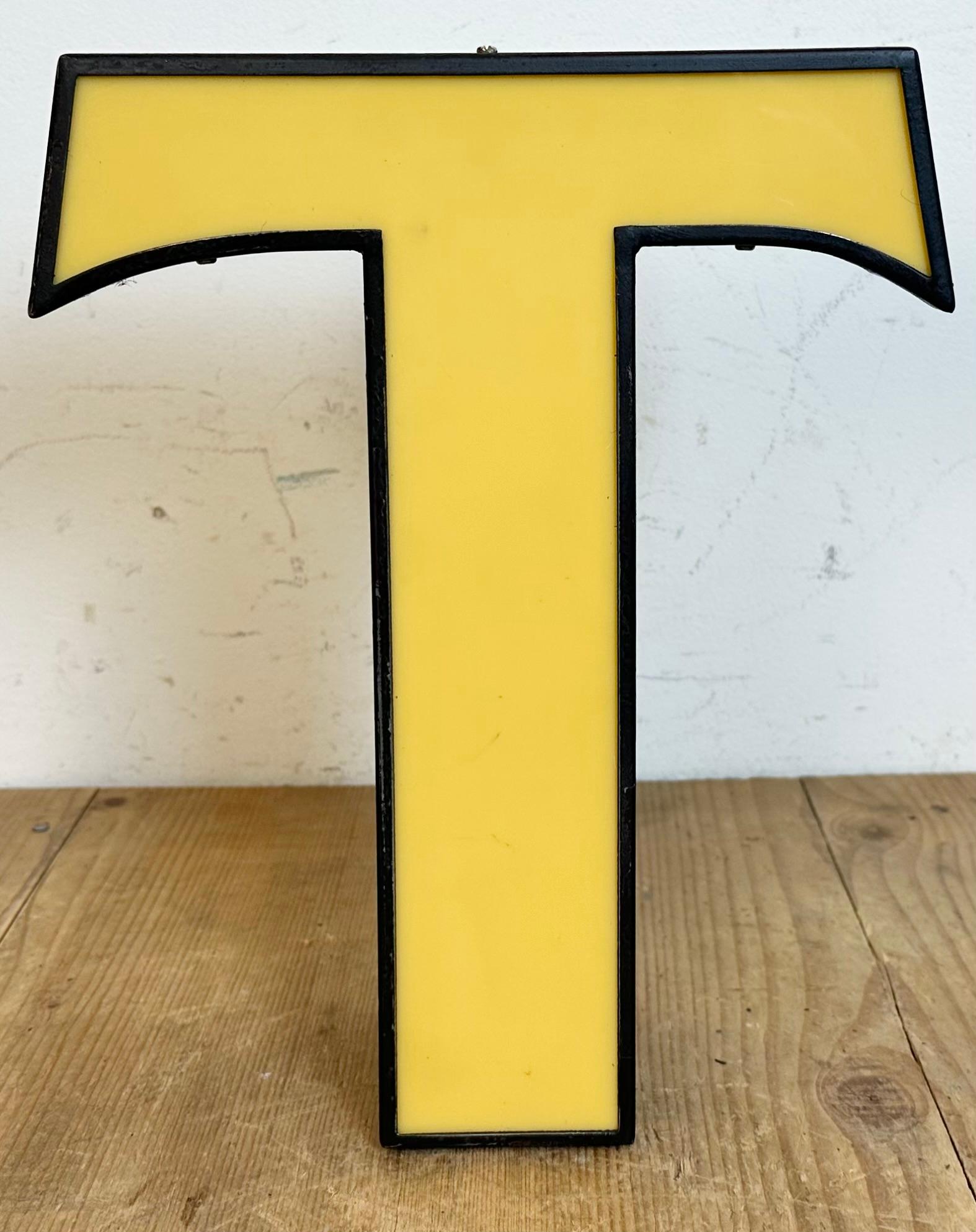 Industrial Vintage Illuminated Letter T, 1970s For Sale