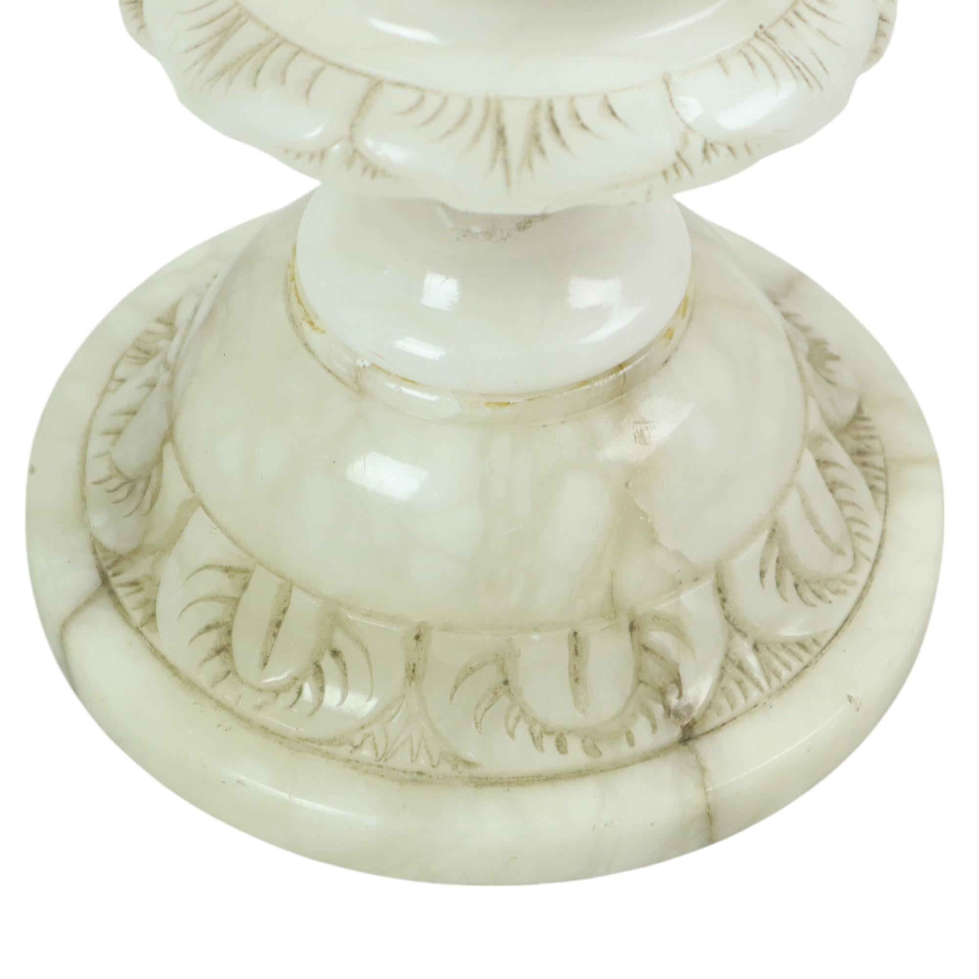Beleuchtete Vintage-Beistelltisch-Säulen-Säulen-Säulen-Lampe, Alabaster, Naturstein im Angebot 4