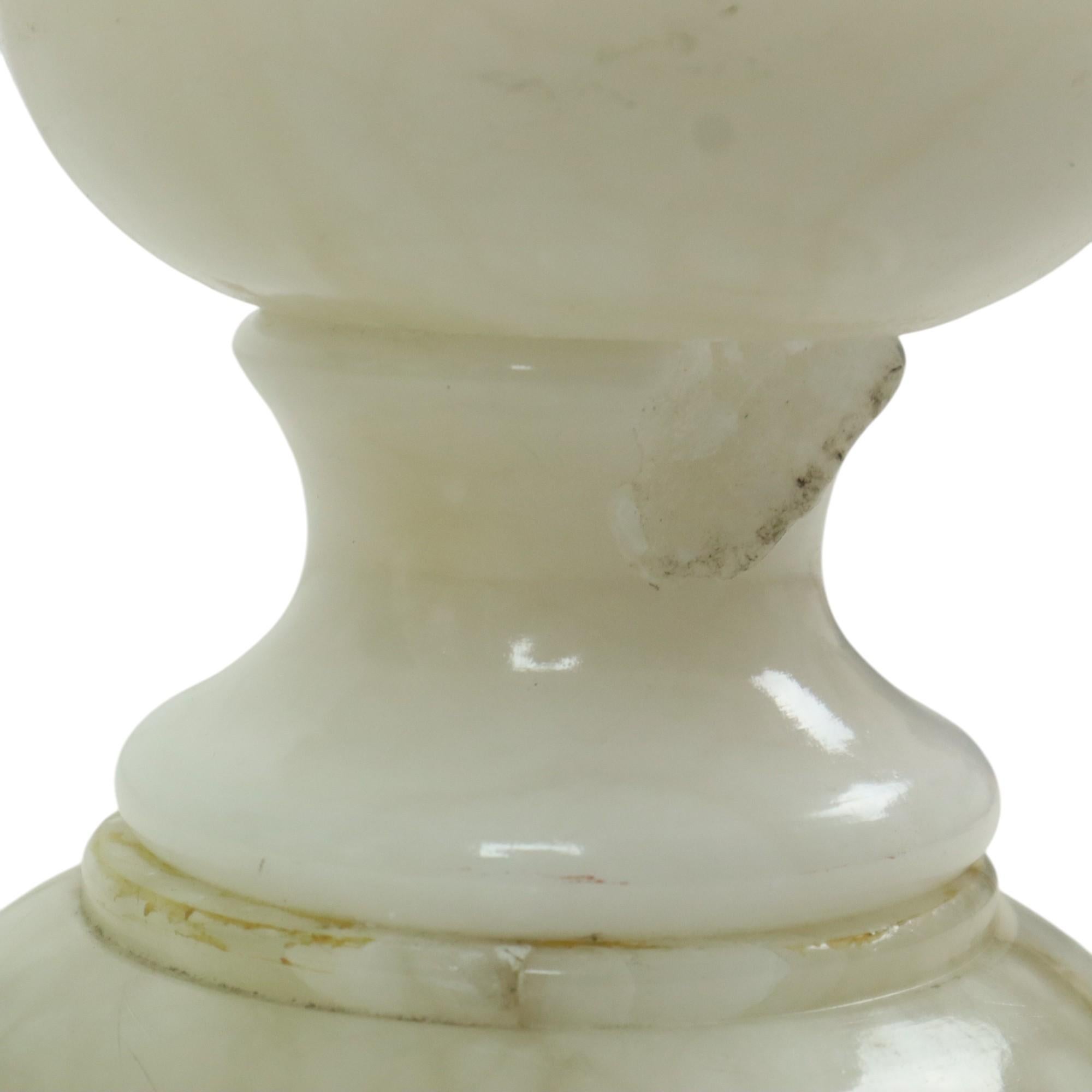 Beleuchtete Vintage-Beistelltisch-Säulen-Säulen-Säulen-Lampe, Alabaster, Naturstein im Angebot 6