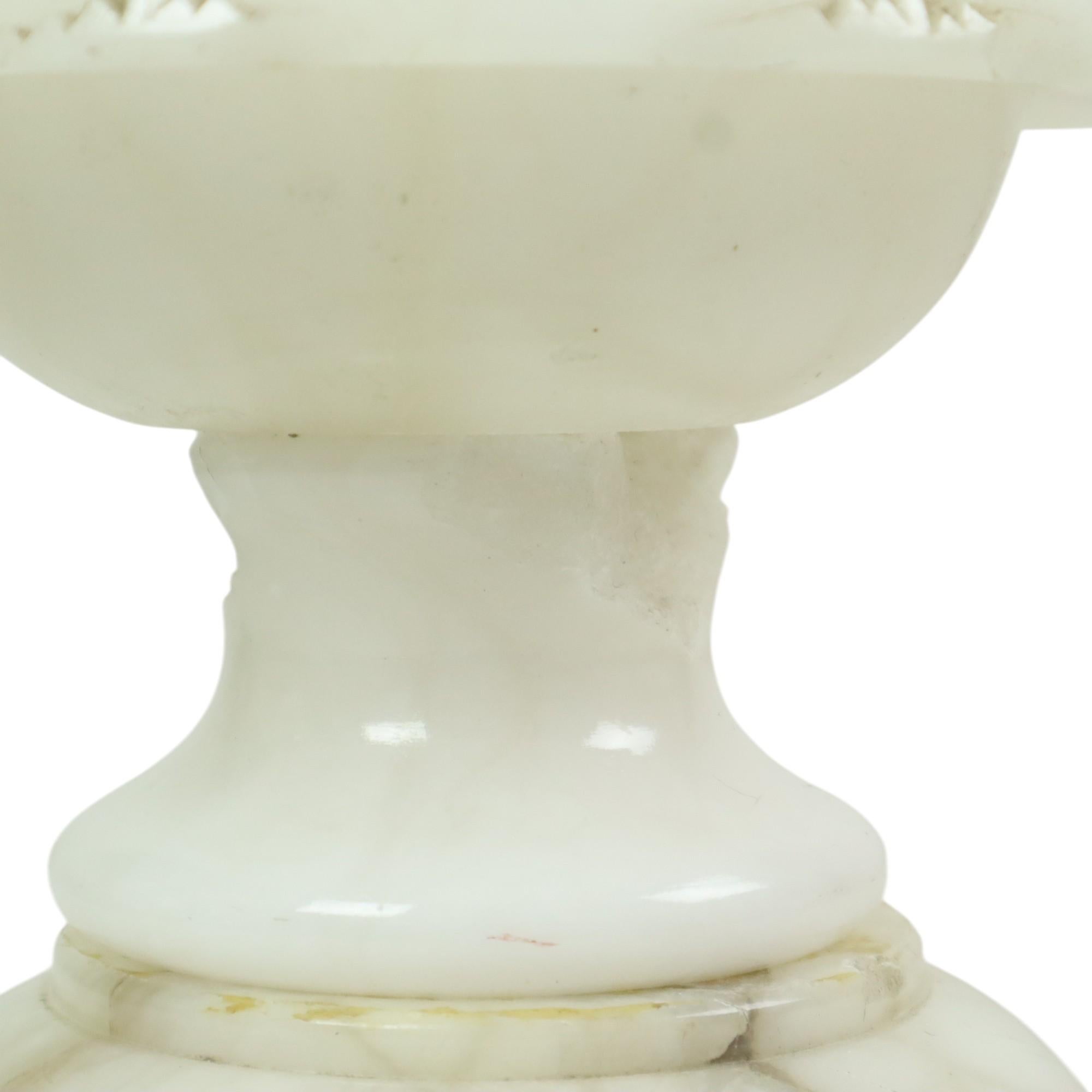 Beleuchtete Vintage-Beistelltisch-Säulen-Säulen-Säulen-Lampe, Alabaster, Naturstein im Angebot 8